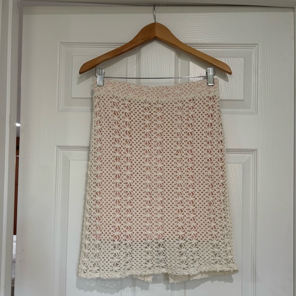 Reba Scalloped Hem Crochet Coordinating A-Line Skirt, Womens, S, Cream - Dillard's Exclusive